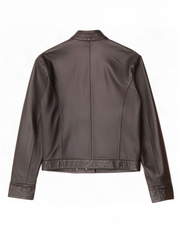 Les Boulevards Damen Lederjacke IT 44 Medium Schwarz