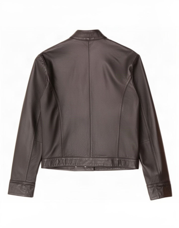 Les Boulevards Damen Lederjacke IT 44 Medium Schwarz