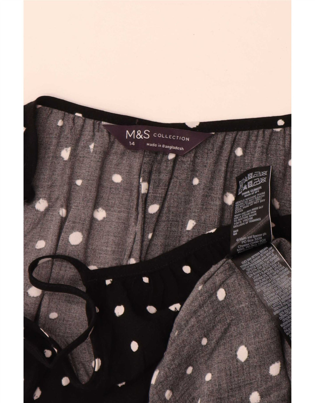 Marks & Spencer Damen-Sommerkleid, Gr. 44, groß, schwarz gefleckte Viskose