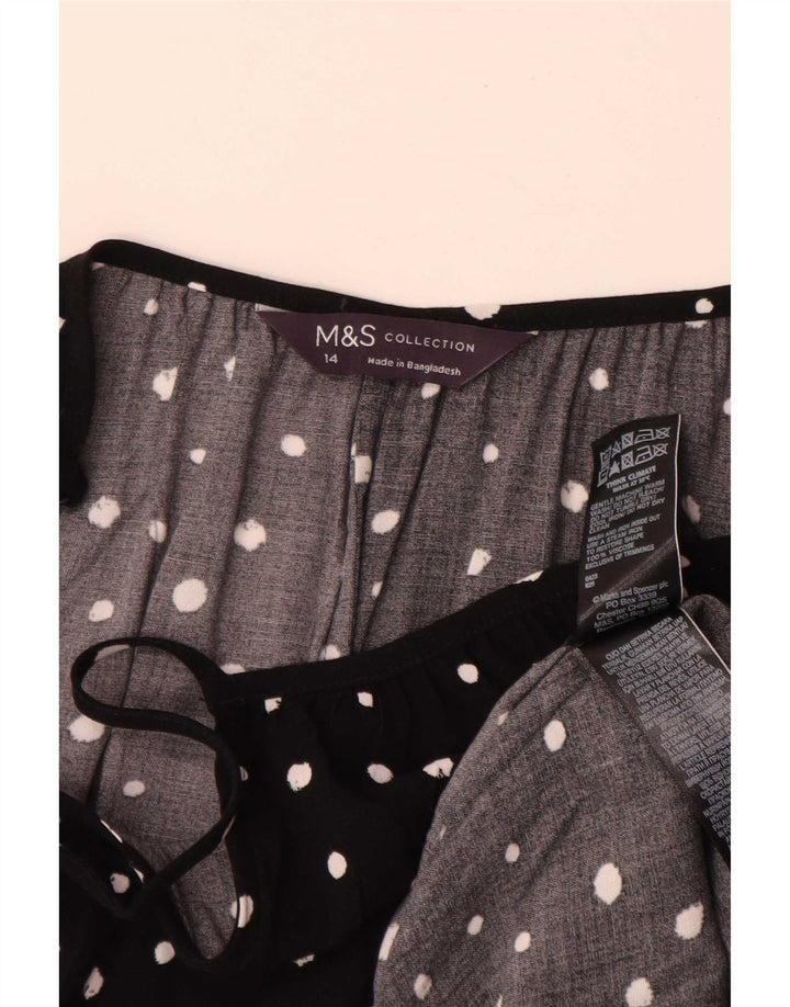 Marks & Spencer Damen-Sommerkleid, Gr. 44, groß, schwarz gefleckte Viskose