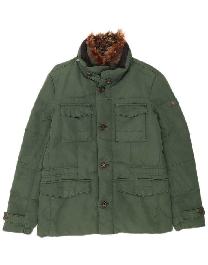 PEUTEREY Herren Wattierte Jacke UK 36 Small Grün Polyamid