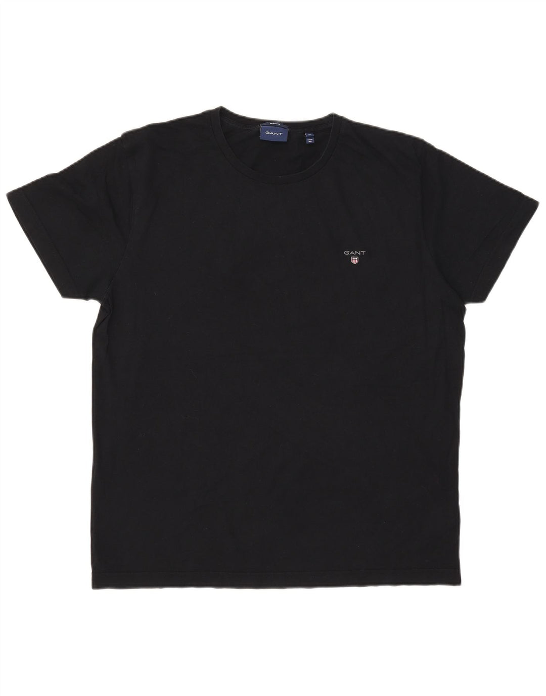 Gant Herren Regular T-Shirt Top XL Schwarz Baumwolle