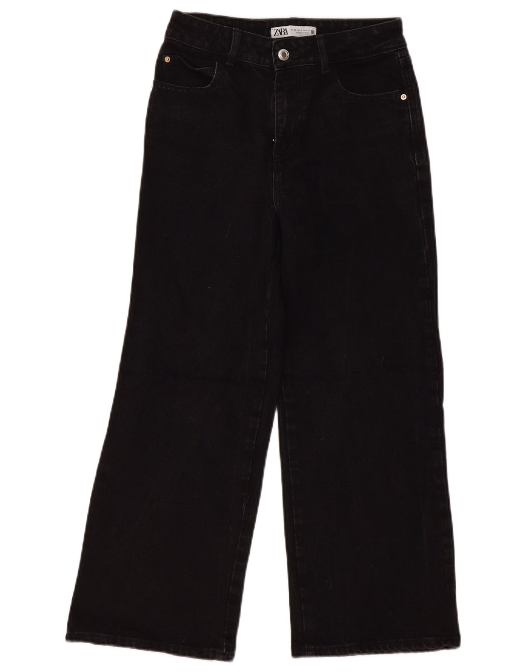 Zara Damen Loose Jeans EU 36 XS W26 L25 Schwarz