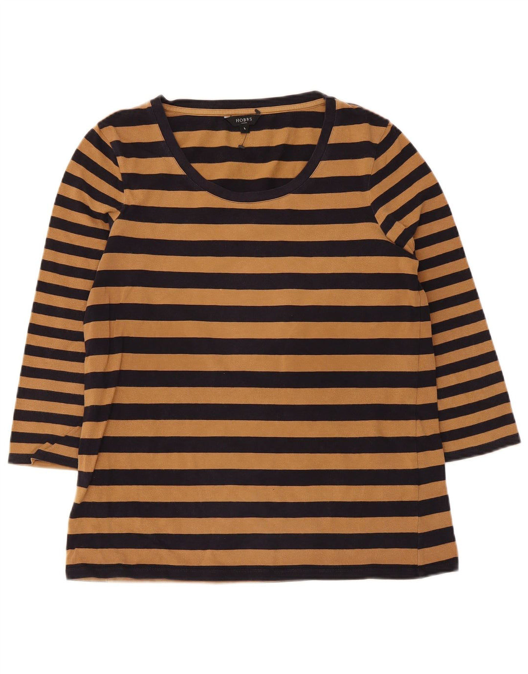 Hobbs Damen-Top, 3/4-Ärmel, UK-Größe 44, Größe L, braun gestreift