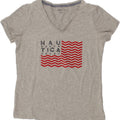 NAUTICA Womens Graphic T-Shirt Top UK 14 Medium Grey Cotton Vintage Nautica and Second-Hand Nautica from Messina Hembry 