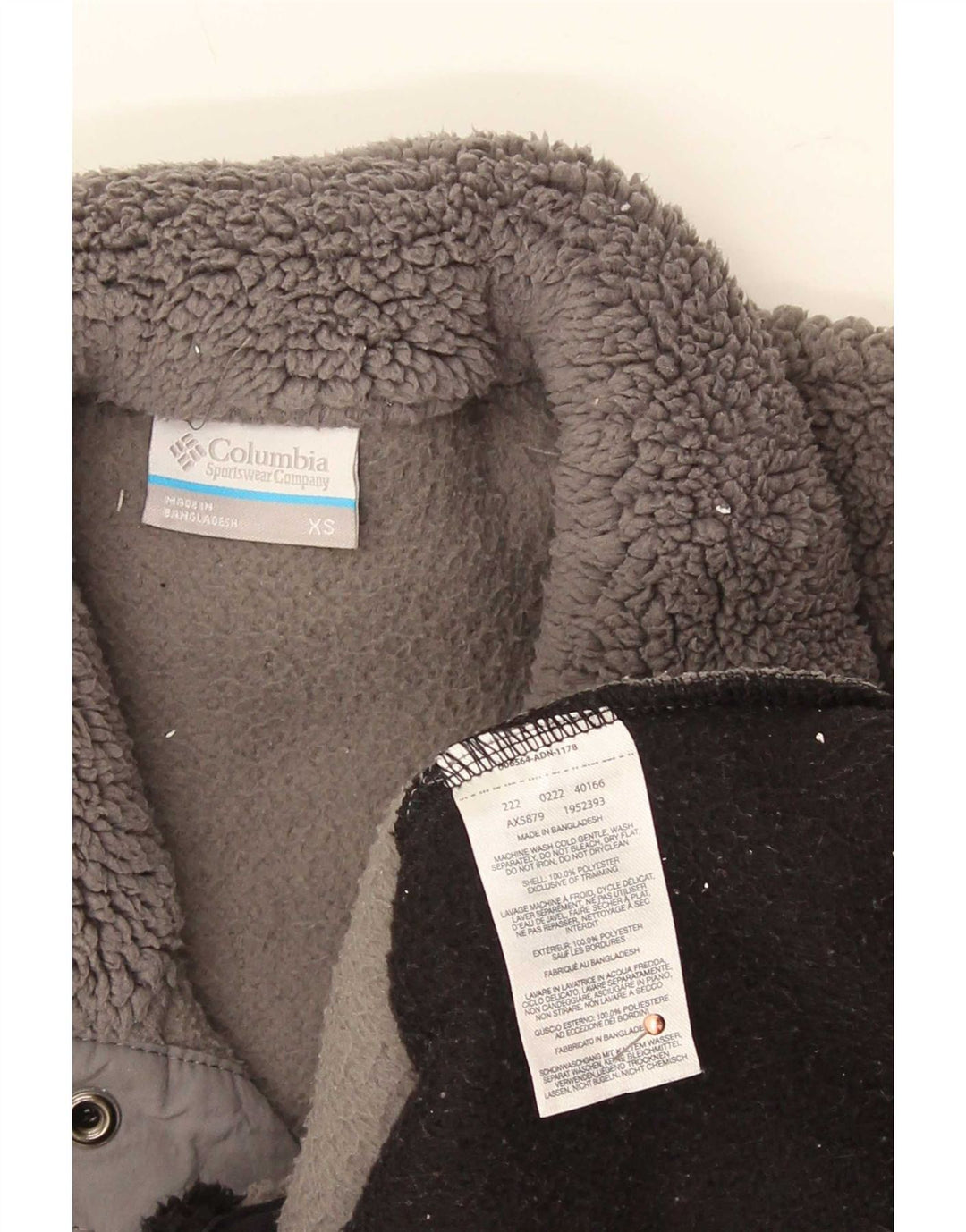 Columbia Herren-Fleecepullover mit Knopfkragen, XS, graues Farbblock-Polyester