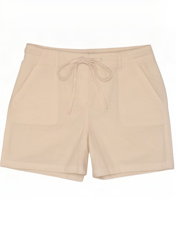 Marks & Spencer Damen Chinoshorts UK 12 Medium W30 Weißes Leinen