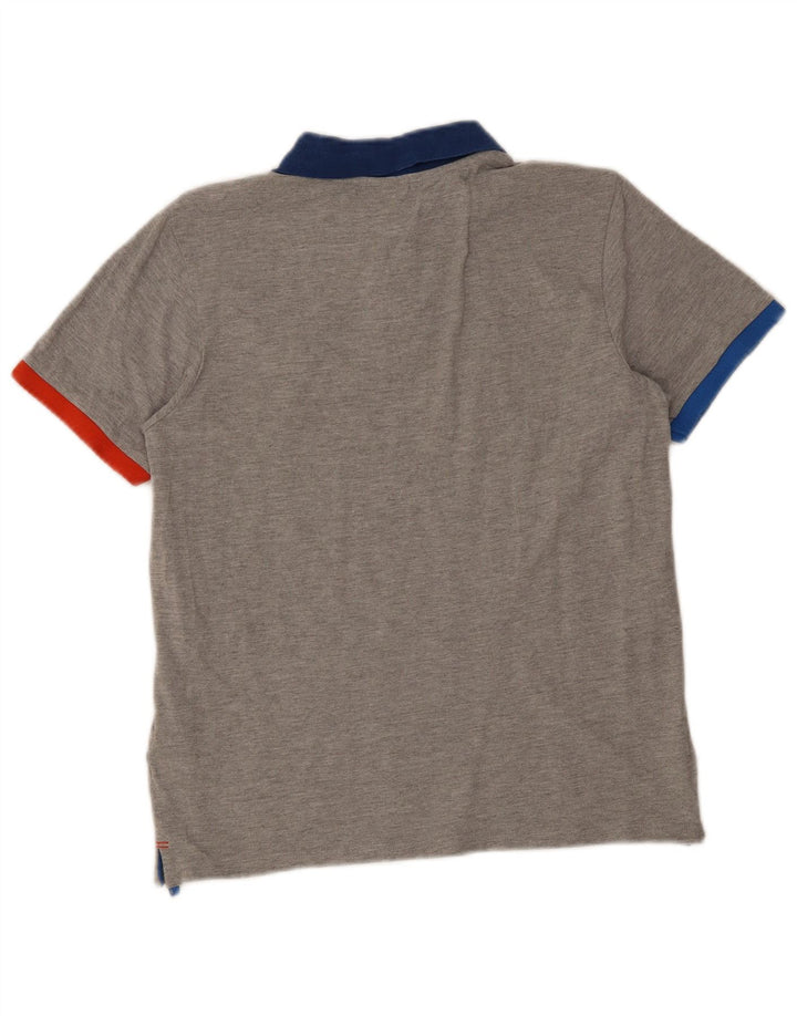 North Sails Herren-Poloshirt XS, graue Colourblock-Baumwolle