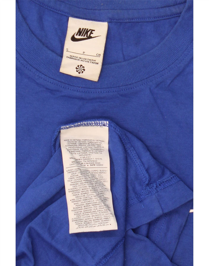 Nike Herren-T-Shirt mit Grafik, Größe S, Blau, Colourblock-Baumwolle