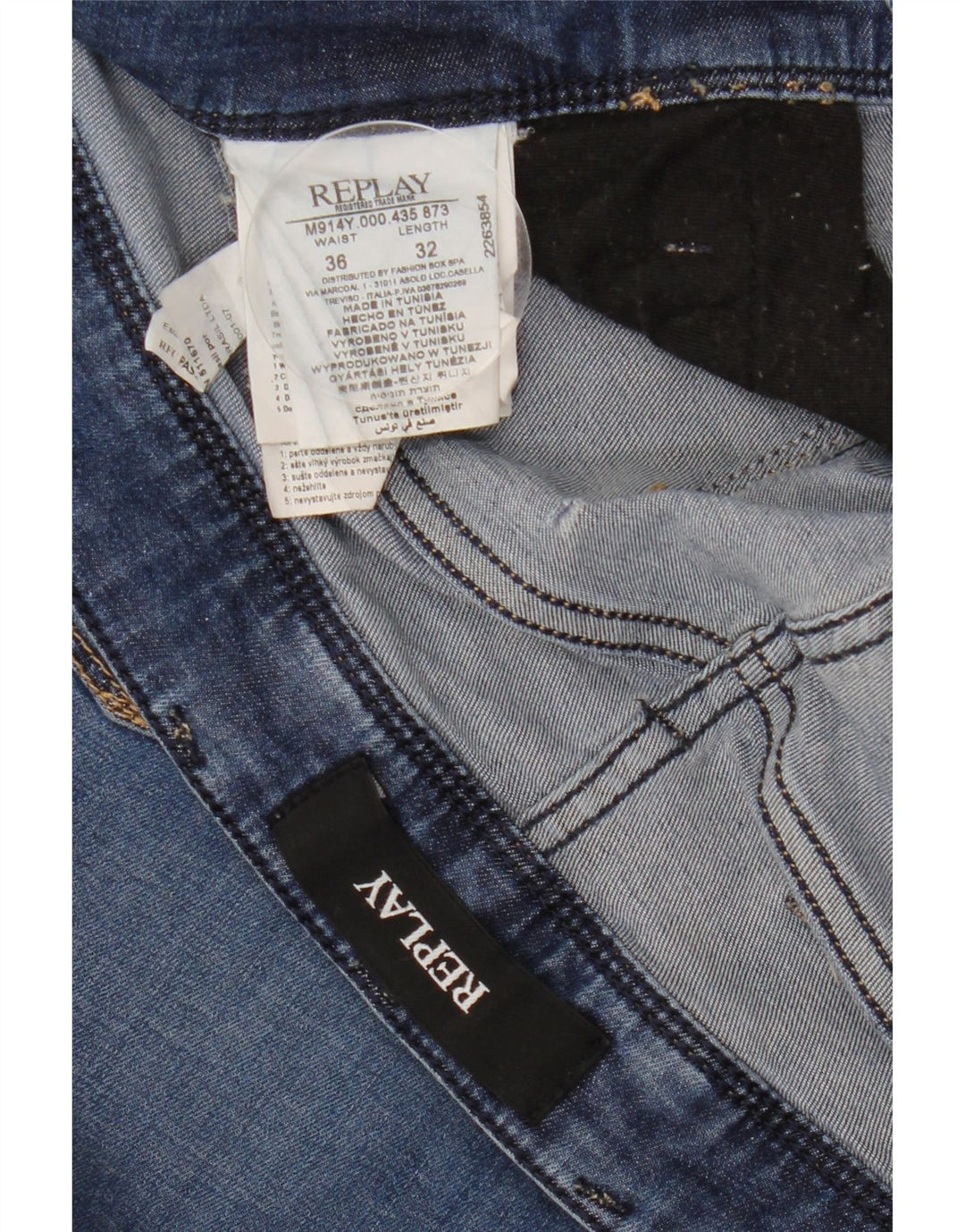 Replay Herren Slim Jeans W36 L32 Blaue Baumwolle