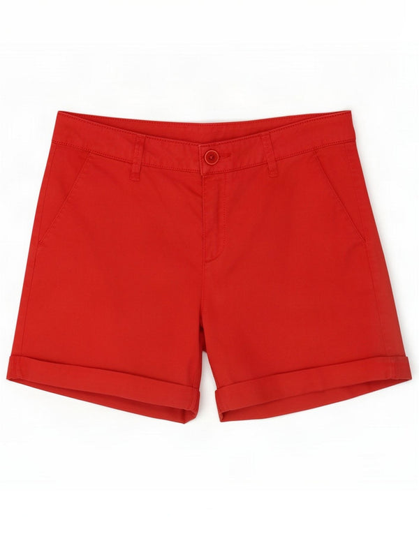 Benetton Damen Chinoshorts UK 10 Small W30 Rote Baumwolle