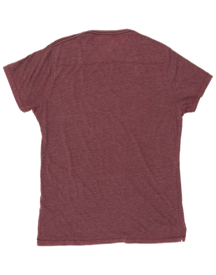 FRENCH CONNECTION Herren-T-Shirt-Oberteil aus mittlerer burgunderroter Baumwolle