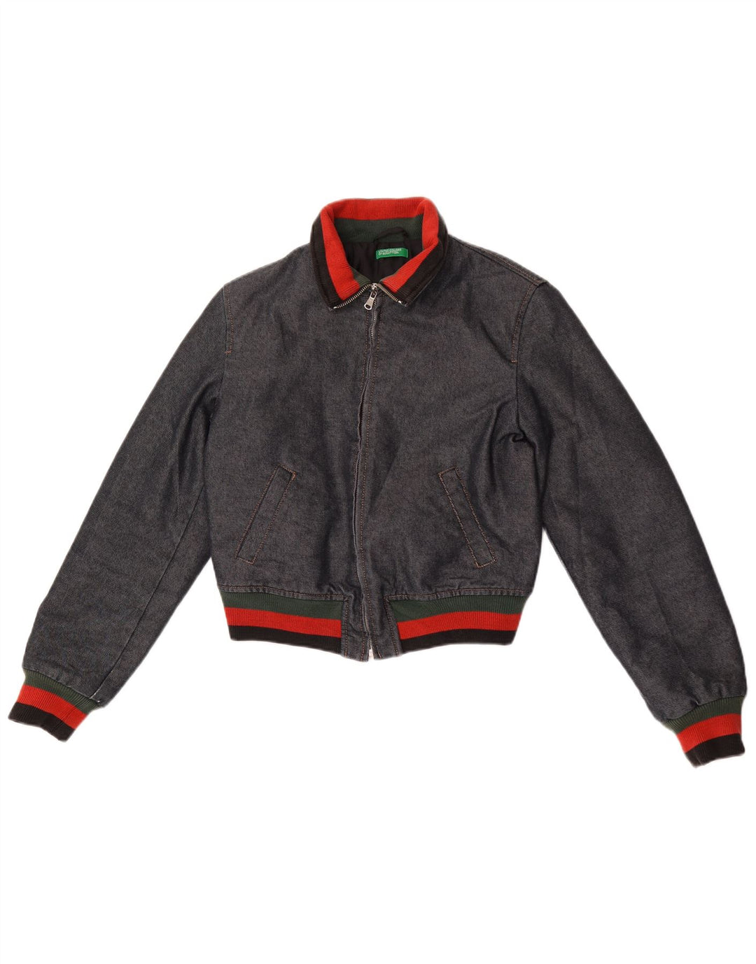 Benetton Denim-Windjacke für Jungen, 10–11 Jahre, Marineblau, Farbblock