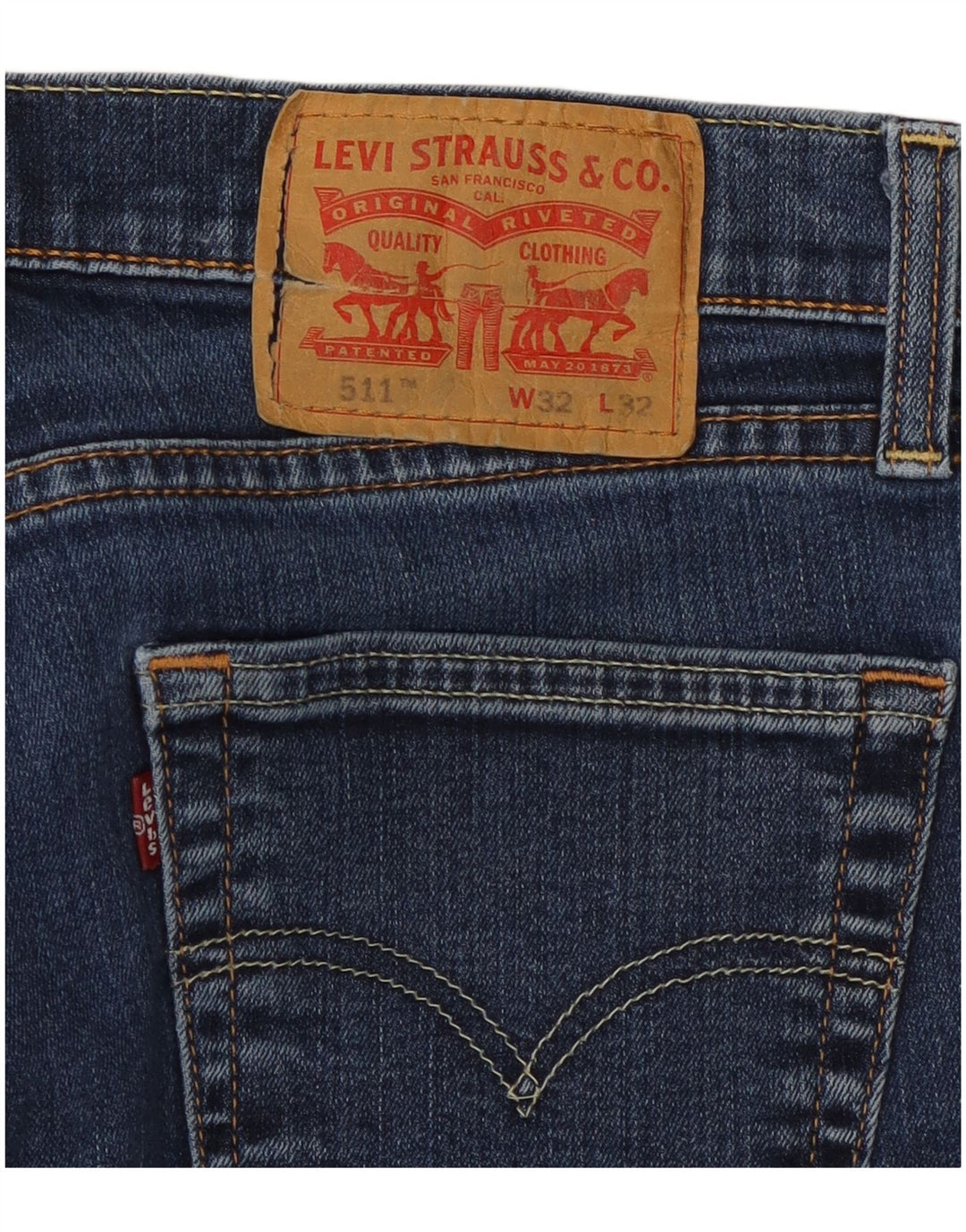 LEVI'S Herren 511 Slim Jeans W32 L29 Blaue Baumwolle