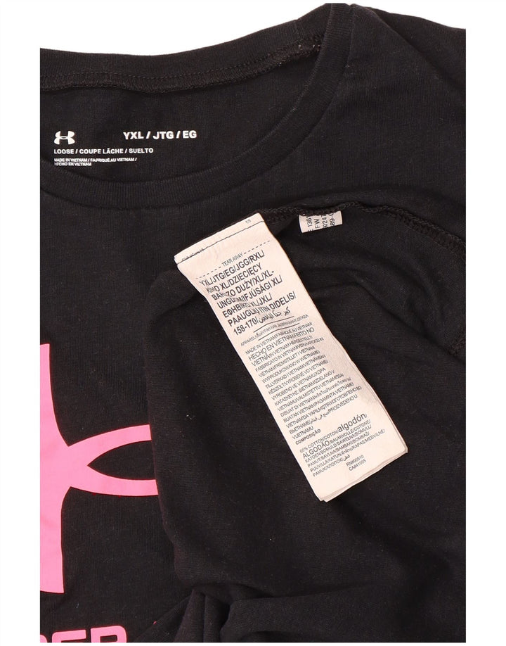 UNDER ARMOUR Mädchen Loose Fit Graphic T-Shirt Top 13–14 Jahre XL Schwarz