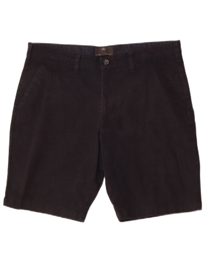 Marks & Spencer Herren-Chinoshorts W34, Größe L, Marineblau, Baumwolle