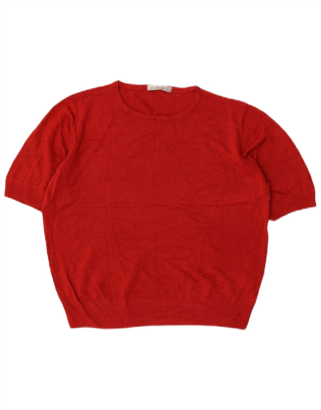 Marks & Spencer Damen Crop Pullover mit Rundhalsausschnitt, UK 14, Mittelrot