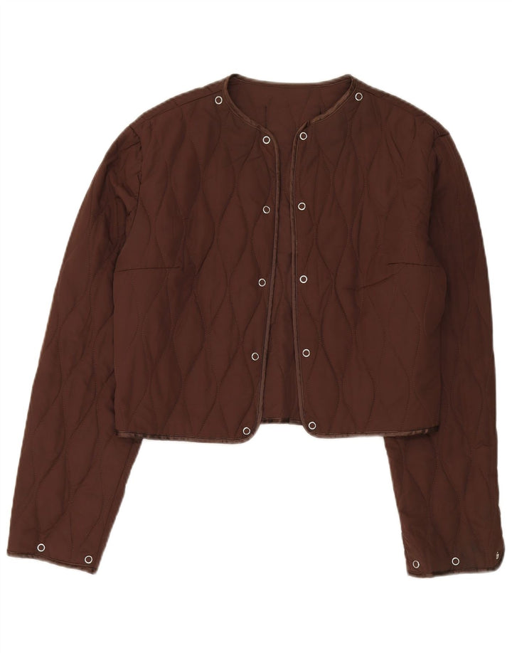 Roccobarocco Damen Crop Steppjacke UK 14 Mittelbraun