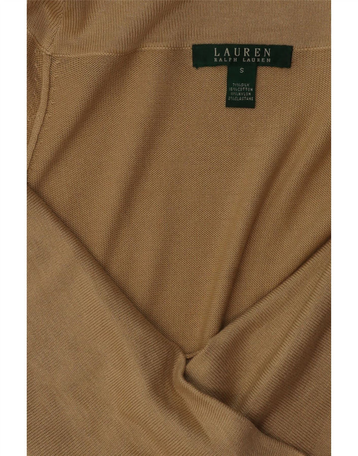 RALPH LAUREN Damen-Pulloverkleid mit 1/2-Ärmeln, Gr. 10, Größe S, Beige, Seide