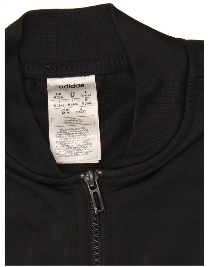 Adidas Damen Trainingsanzug Top Jacke UK 12/14 Medium Schwarz Polyester