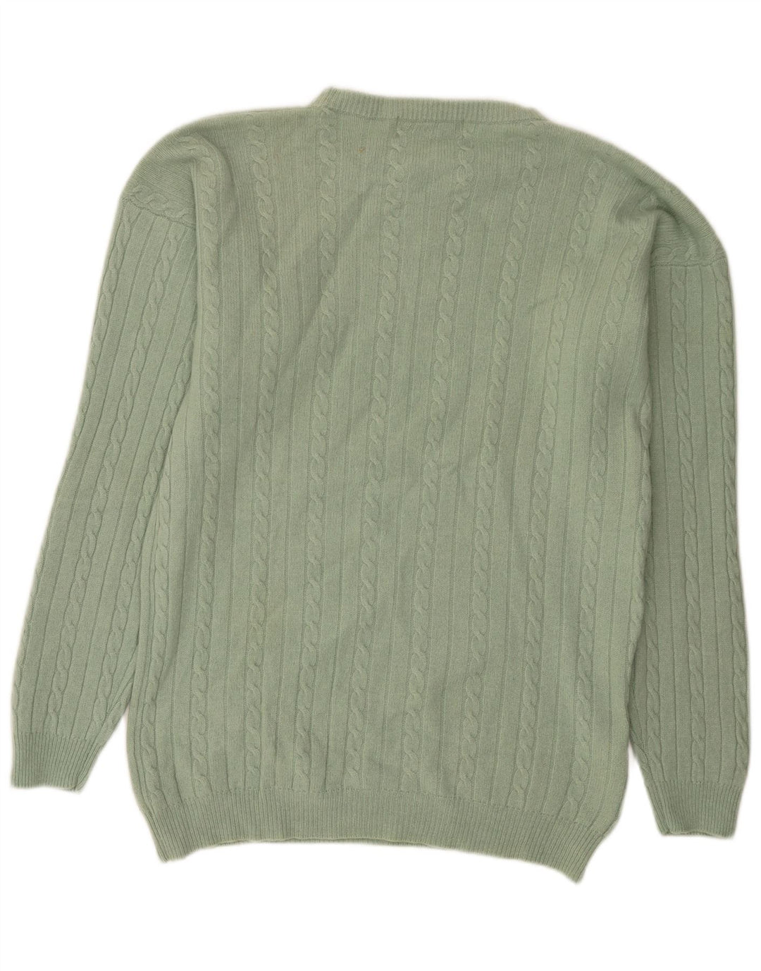 Free Style Herren-Pullover mit Rundhalsausschnitt, Größe L, grüne Wolle