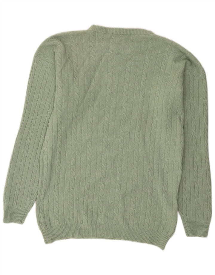 Free Style Herren-Pullover mit Rundhalsausschnitt, Größe L, grüne Wolle