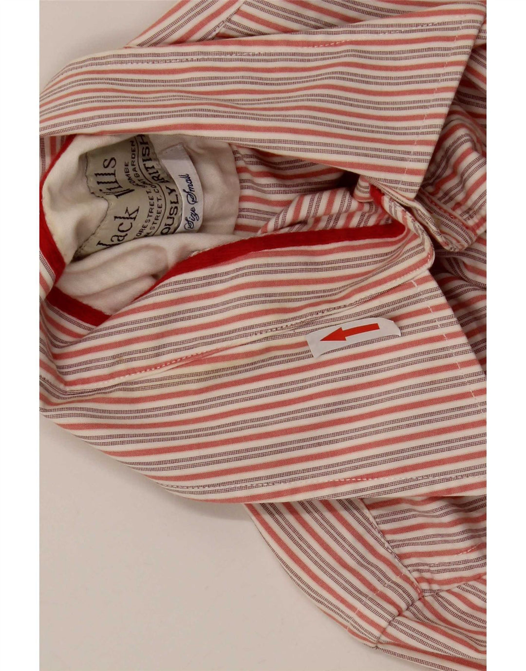 Jack Wills Herrenhemd aus Baumwolle, klein, rot gestreift