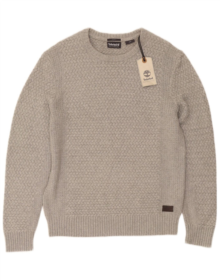 Timberland Herren Slim Fit Pullover mit U-Boot-Ausschnitt Mittelgraue Viskose