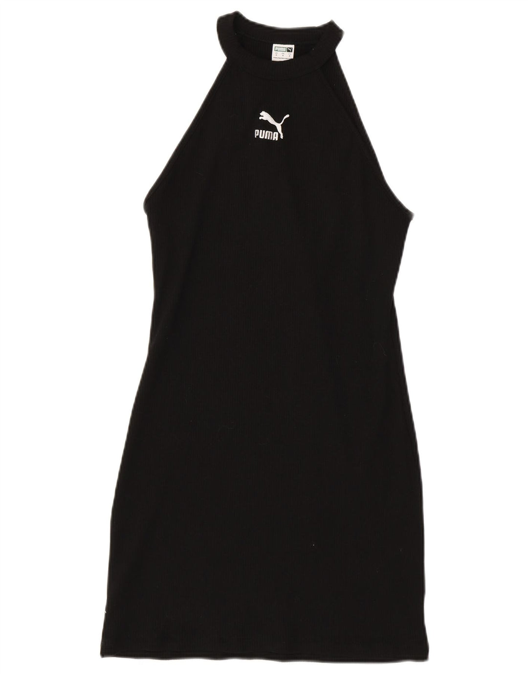 PUMA Womens Halter Dress UK 12 Medium Black Cotton