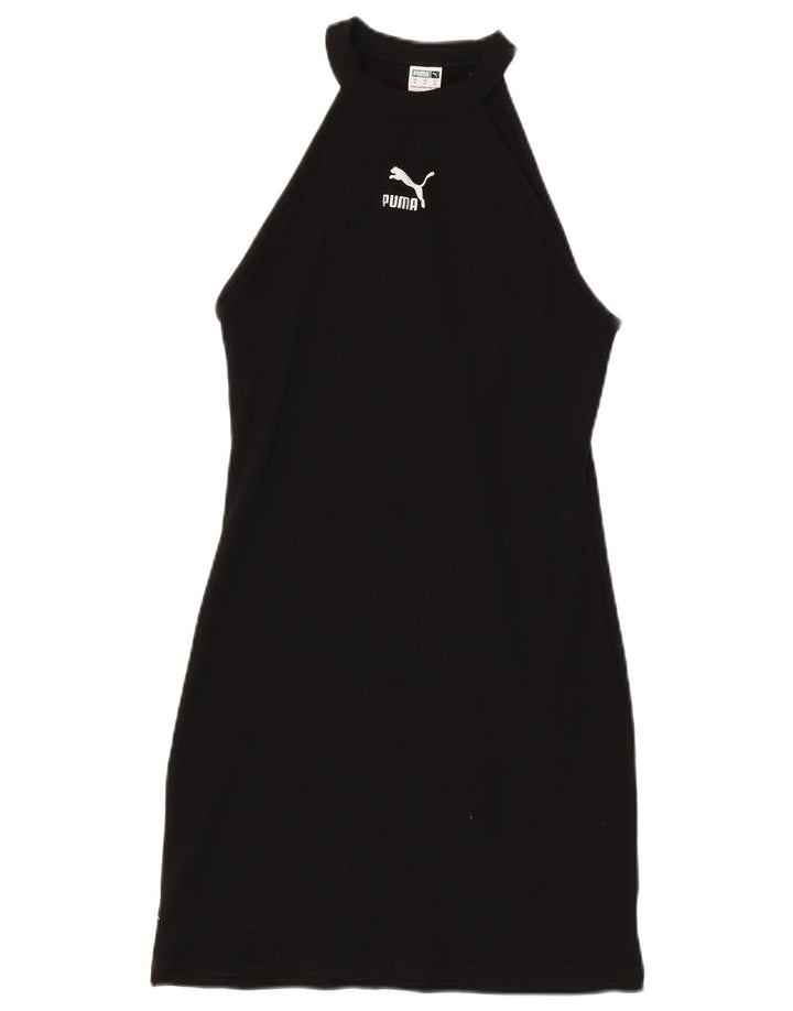 PUMA Womens Halter Dress UK 12 Medium Black Cotton