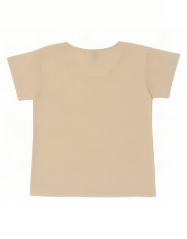 Woolrich Damen T-Shirt Top UK 12 Medium Off White Baumwolle