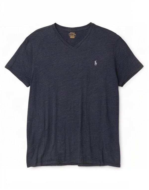 Polo Ralph Lauren Custom Slim Fit T-Shirt-Oberteil für Herren, groß, Marineblau meliert