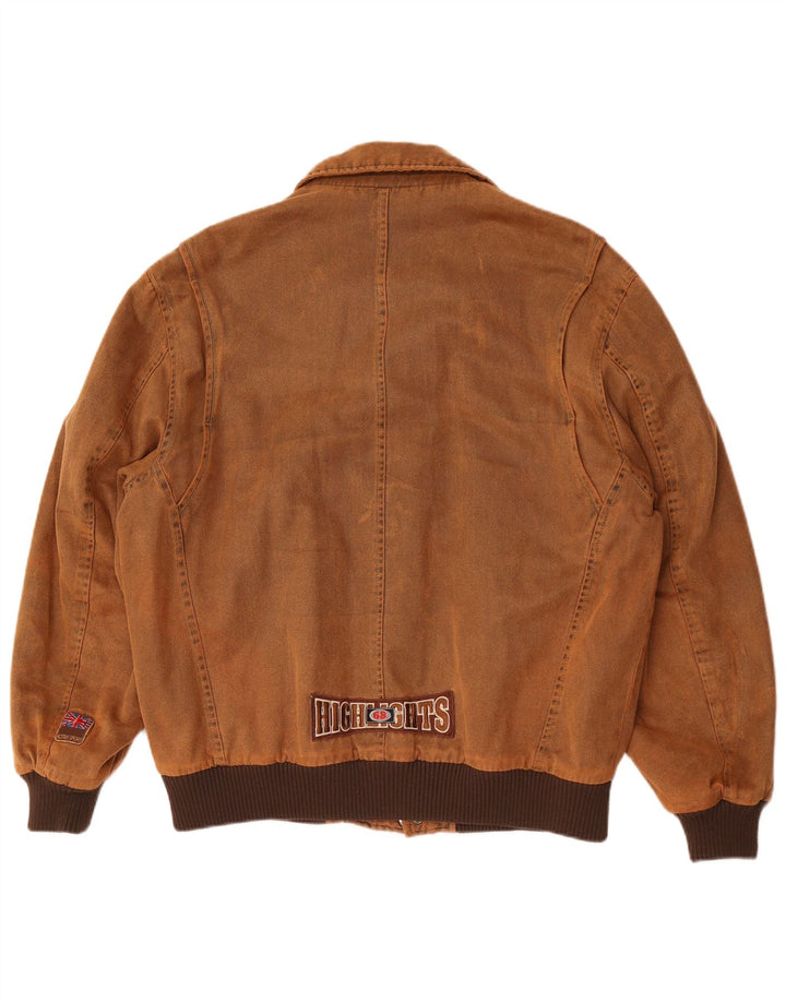 WPM Herren Bomberjacke Typ A-8 mit Grafik, UK 42, XL, Braun, Farbblock