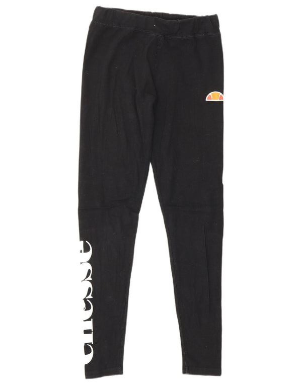 ELLESSE Damen Grafik-Leggings UK 8 Small Schwarz