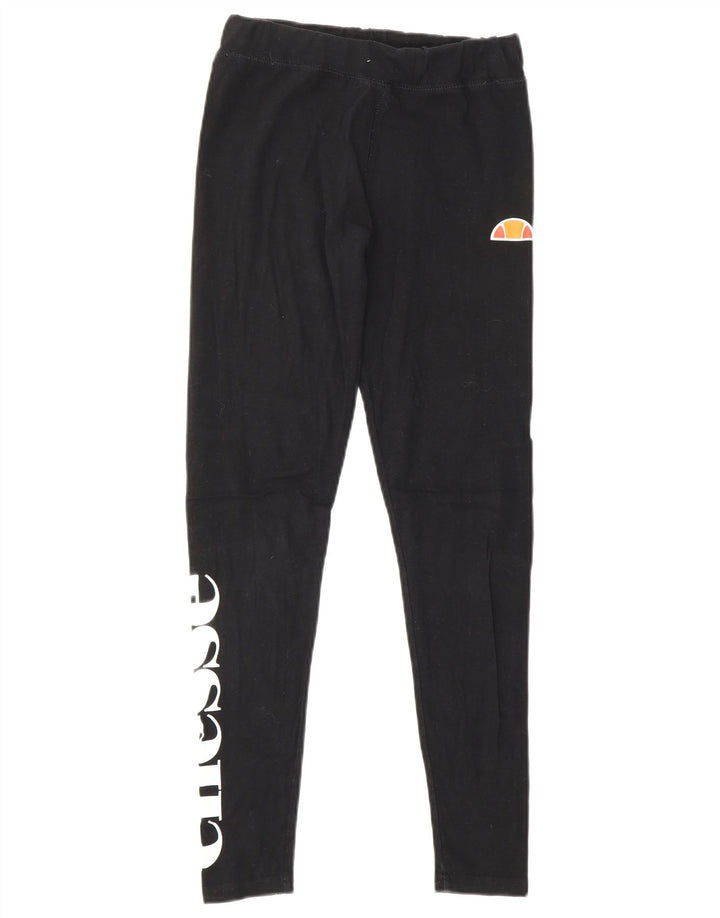 ELLESSE Damen Grafik-Leggings UK 8 Small Schwarz