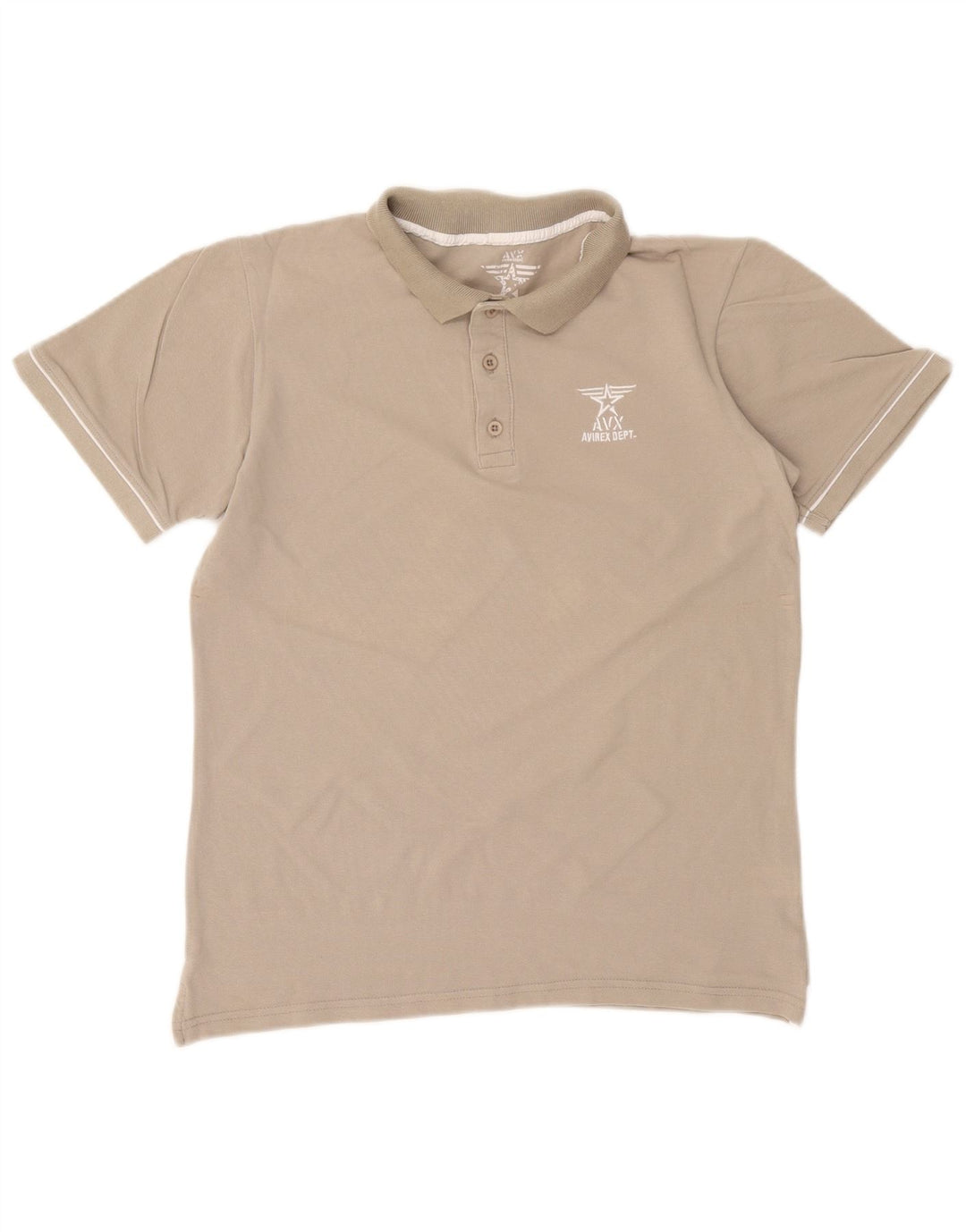 Avirex Damen Poloshirt UK 12 Mittelgraue Baumwolle