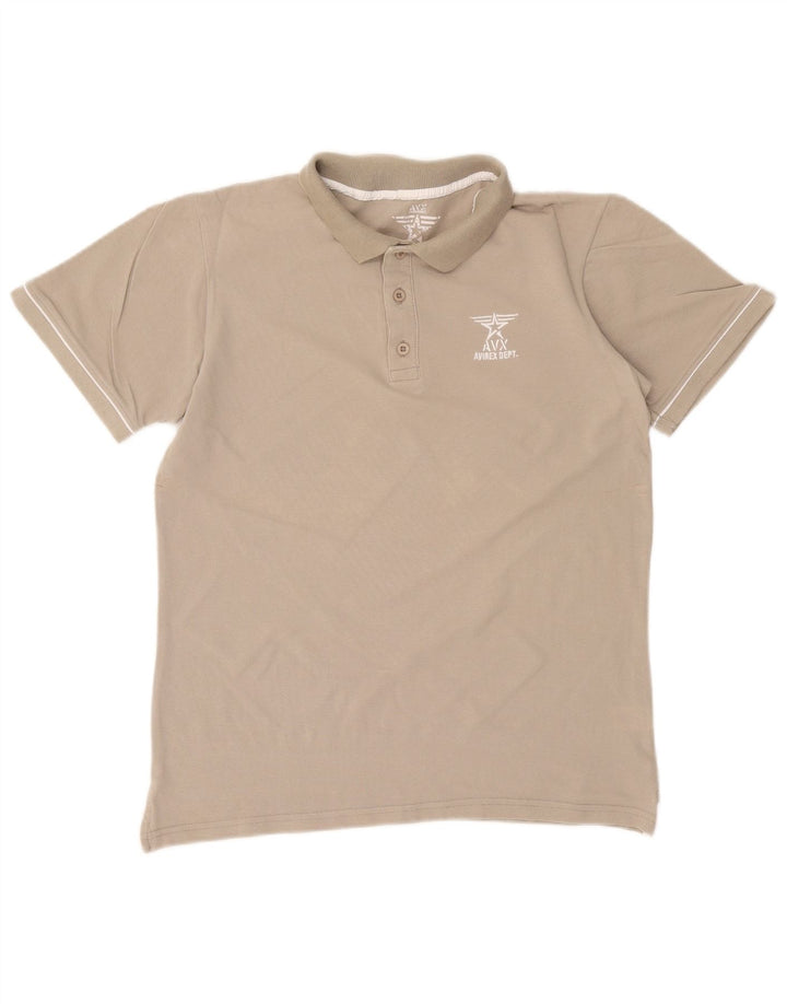 Avirex Damen Poloshirt UK 12 Mittelgraue Baumwolle
