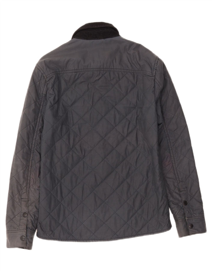 ALL SAINTS Mens Quilted Jacket UK 34 XS Navy Blue Cotton
