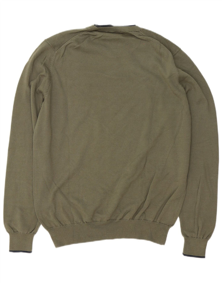 North Sails Herren-Pullover mit Rundhalsausschnitt, mittlere Khaki-Baumwolle