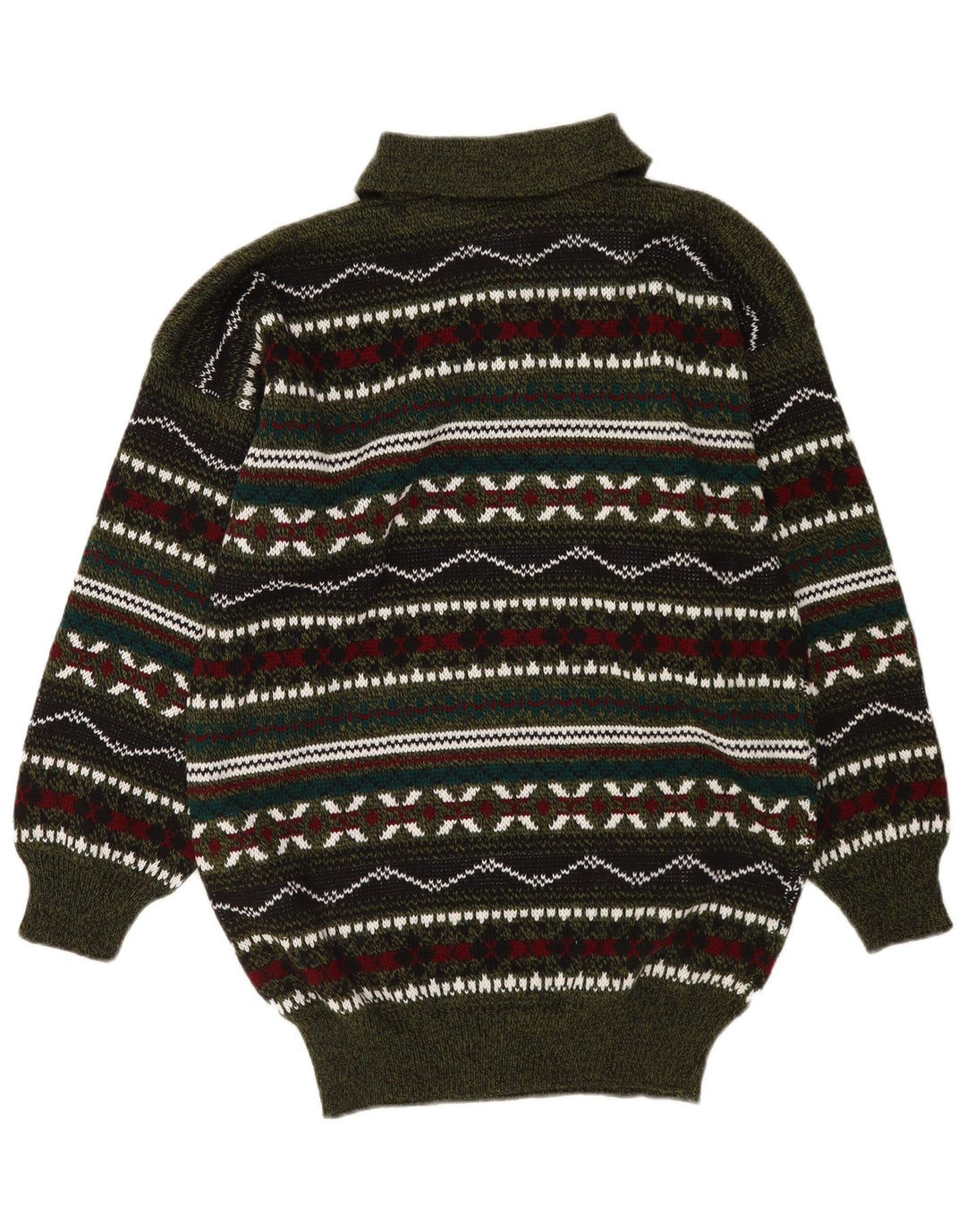 Vintage Herren Rollkragenpullover Pullover Medium Mehrfarbig Geometrisch