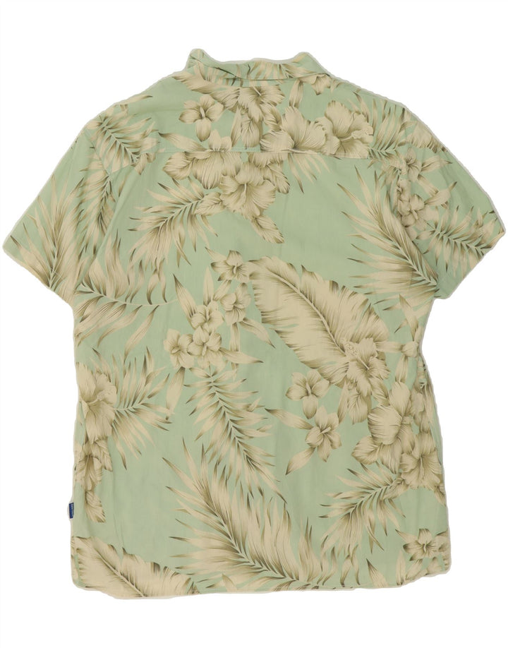 JACK & JONES Mens Short Sleeve Shirt Medium Green Floral Vintage Jack & Jones and Second-Hand Jack & Jones from Messina Hembry 
