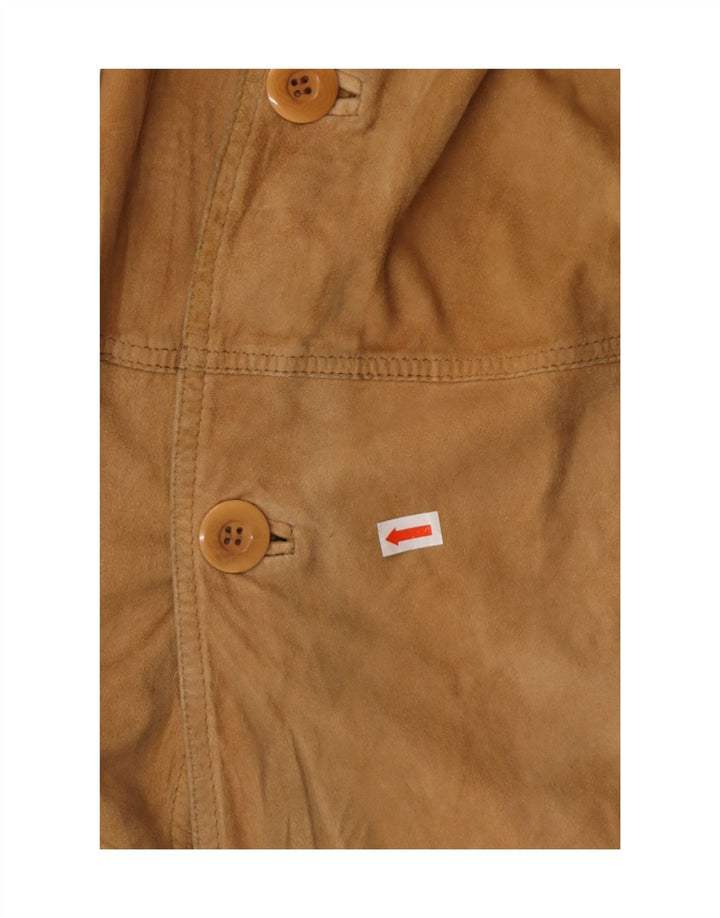 A. RASPINI Herren Wildlederjacke UK 36 Small Braunes Leder