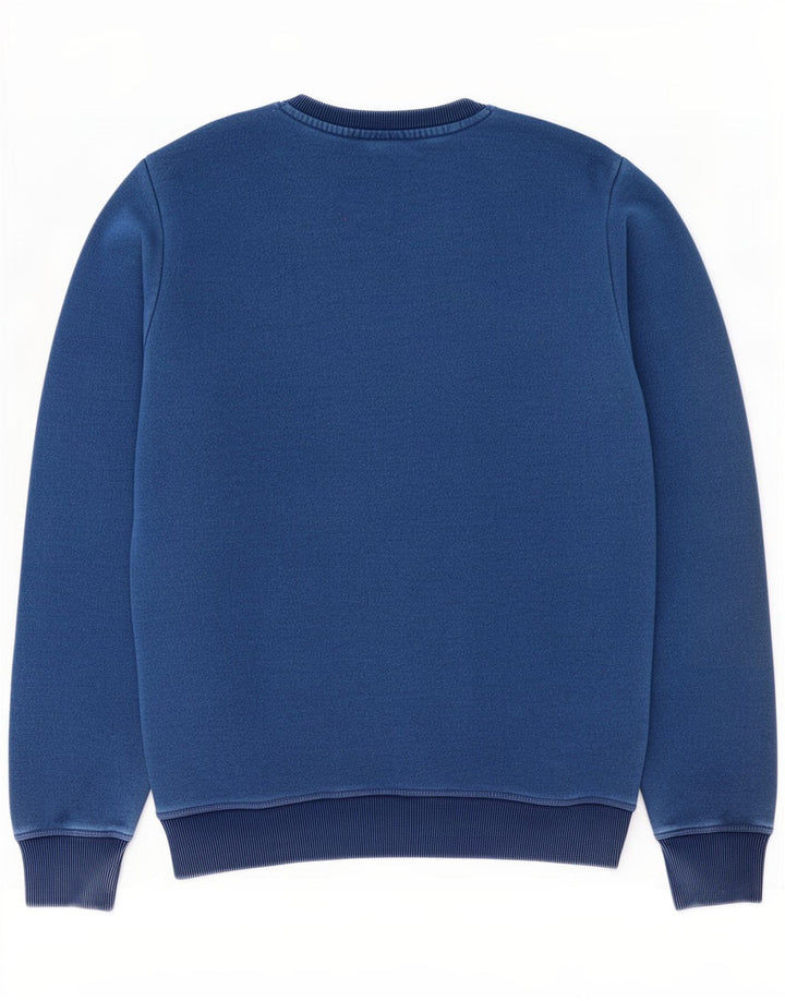 Superdry Herren-Sweatshirt-Pullover aus mittelblauer Baumwolle