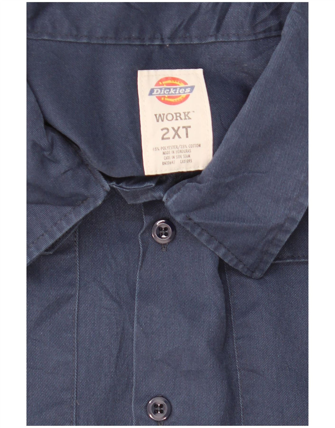 DICKIES Herren-Kurzarmhemd 2XL Marineblau Polyester