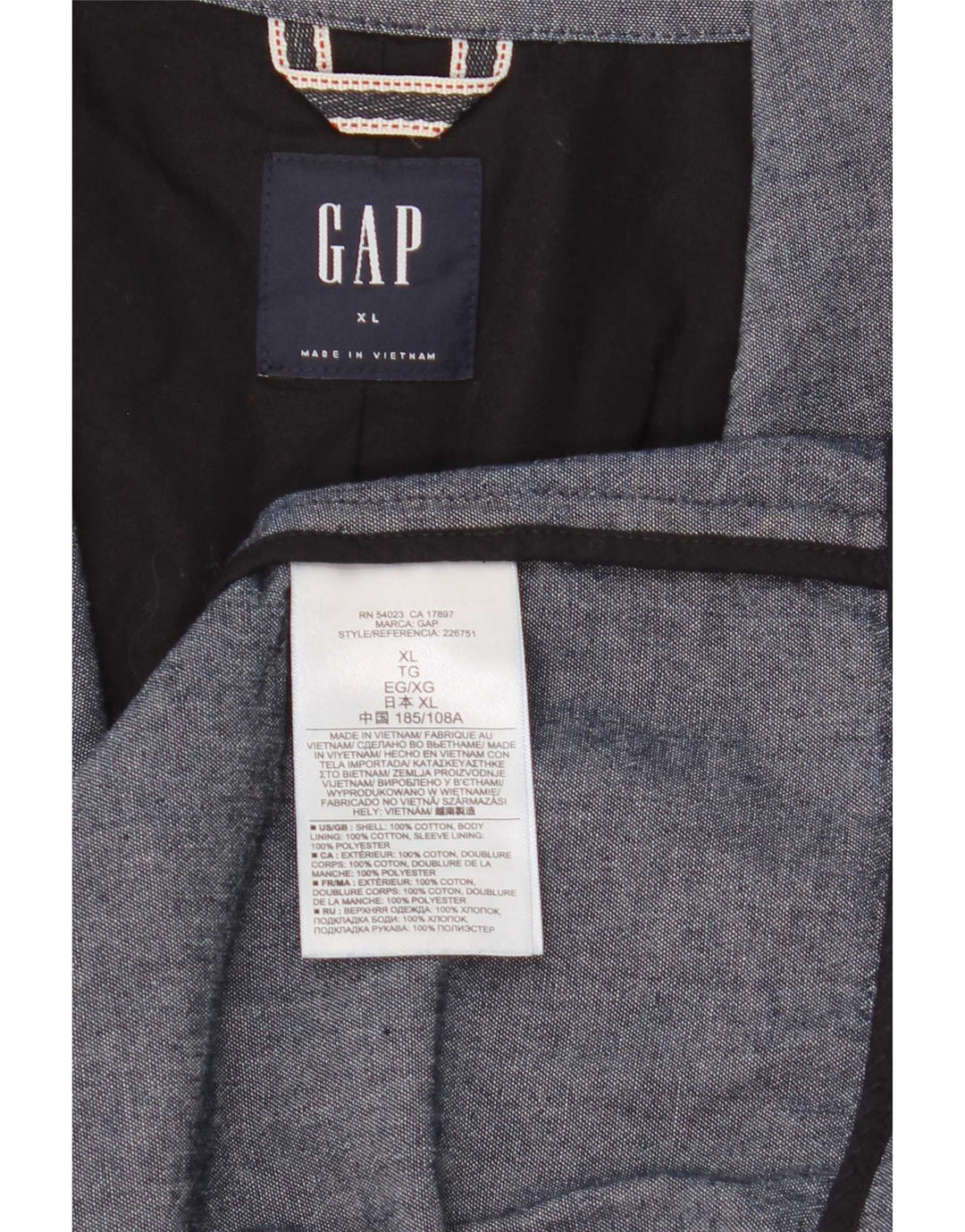 Gap Herren-Blazer mit 2 Knöpfen, UK 42, XL, Marineblau, Baumwolle
