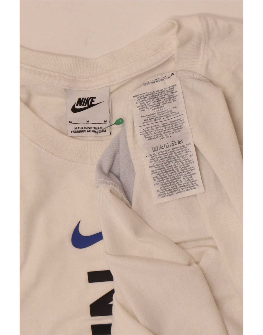 Nike Herren-T-Shirt mit Grafik, Mittelweiß, Colourblock-Baumwolle