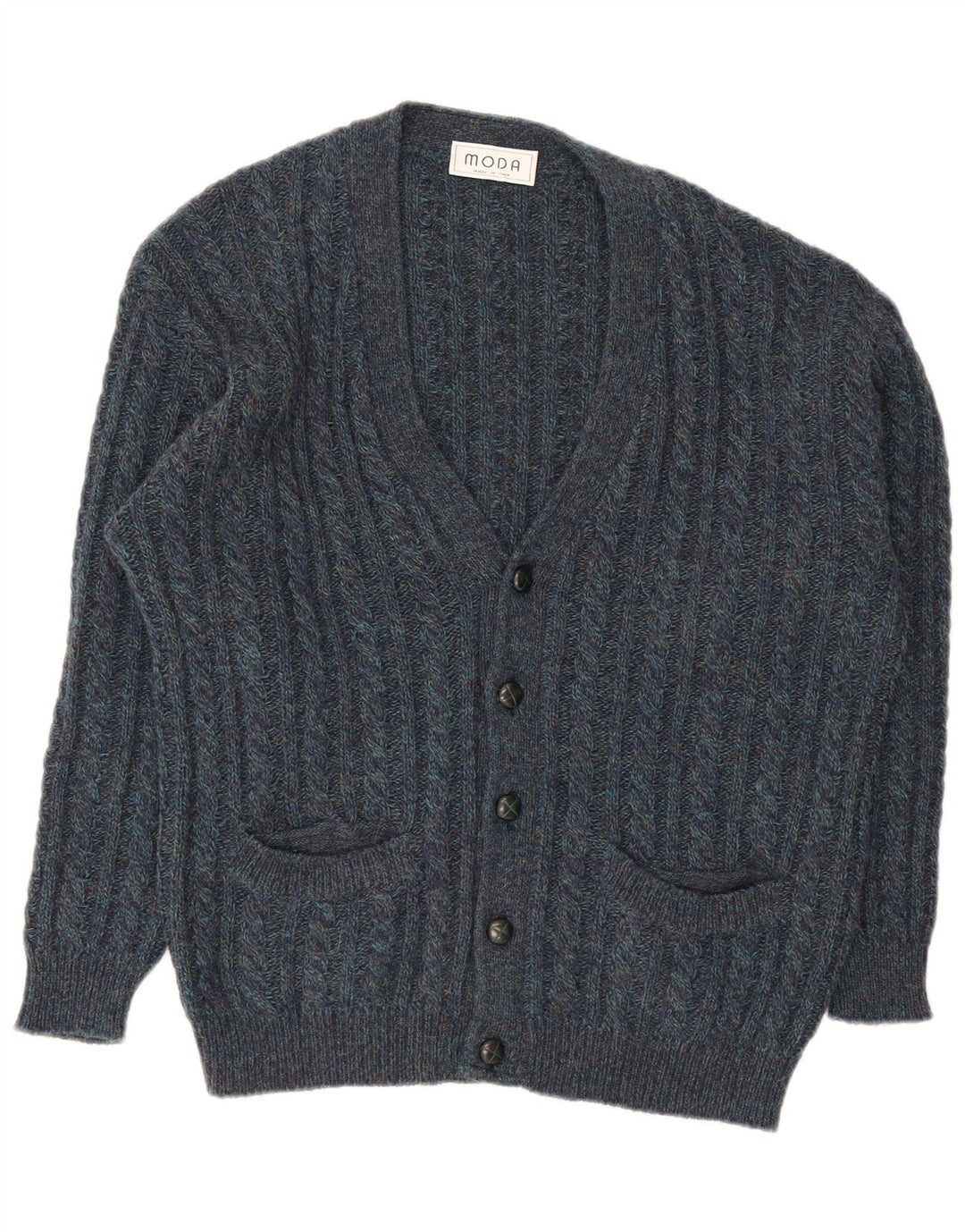 Vintage Herren Cardigan Pullover Groß Marineblau