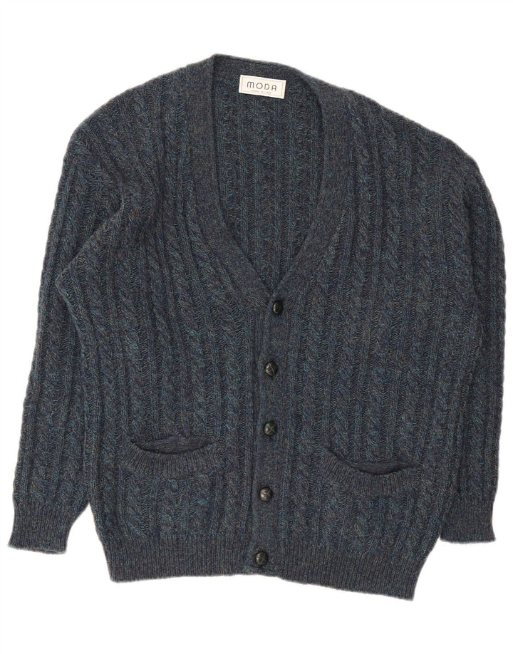 Vintage Herren Cardigan Pullover Groß Marineblau