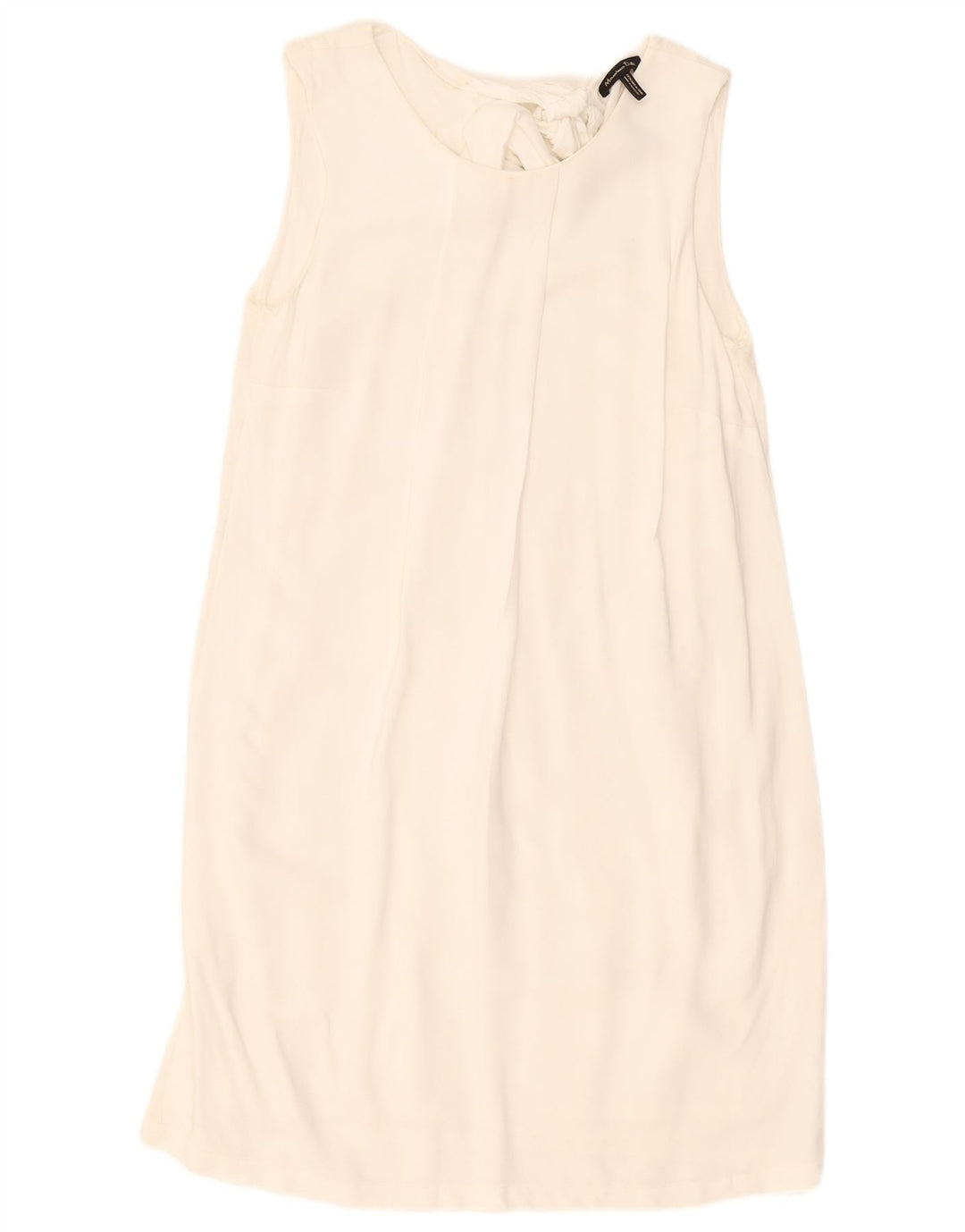 Massimo Dutti Damen ärmelloses, normales Etuikleid, Gr. 10, Größe S, Weiß