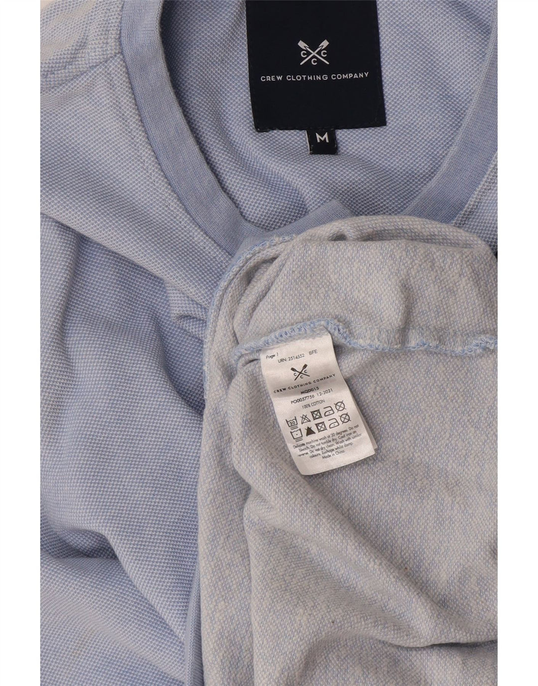 Crew Clothing Herren-Sweatshirt-Pullover aus mittelblauer Baumwolle
